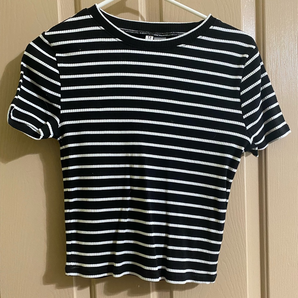 H&M Striped Black and White Crop Top